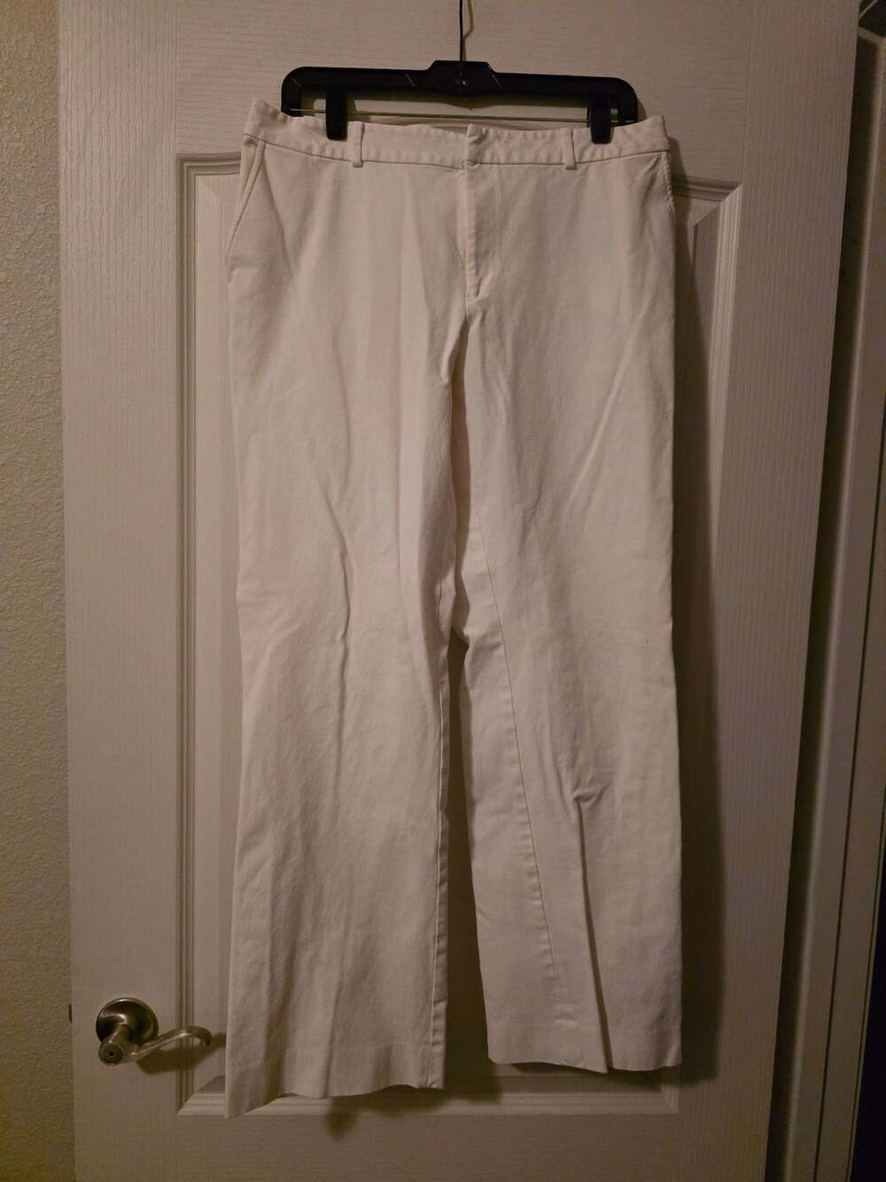 Ralph Lauren White Cotton Stretch Pants Size 12 Black Label